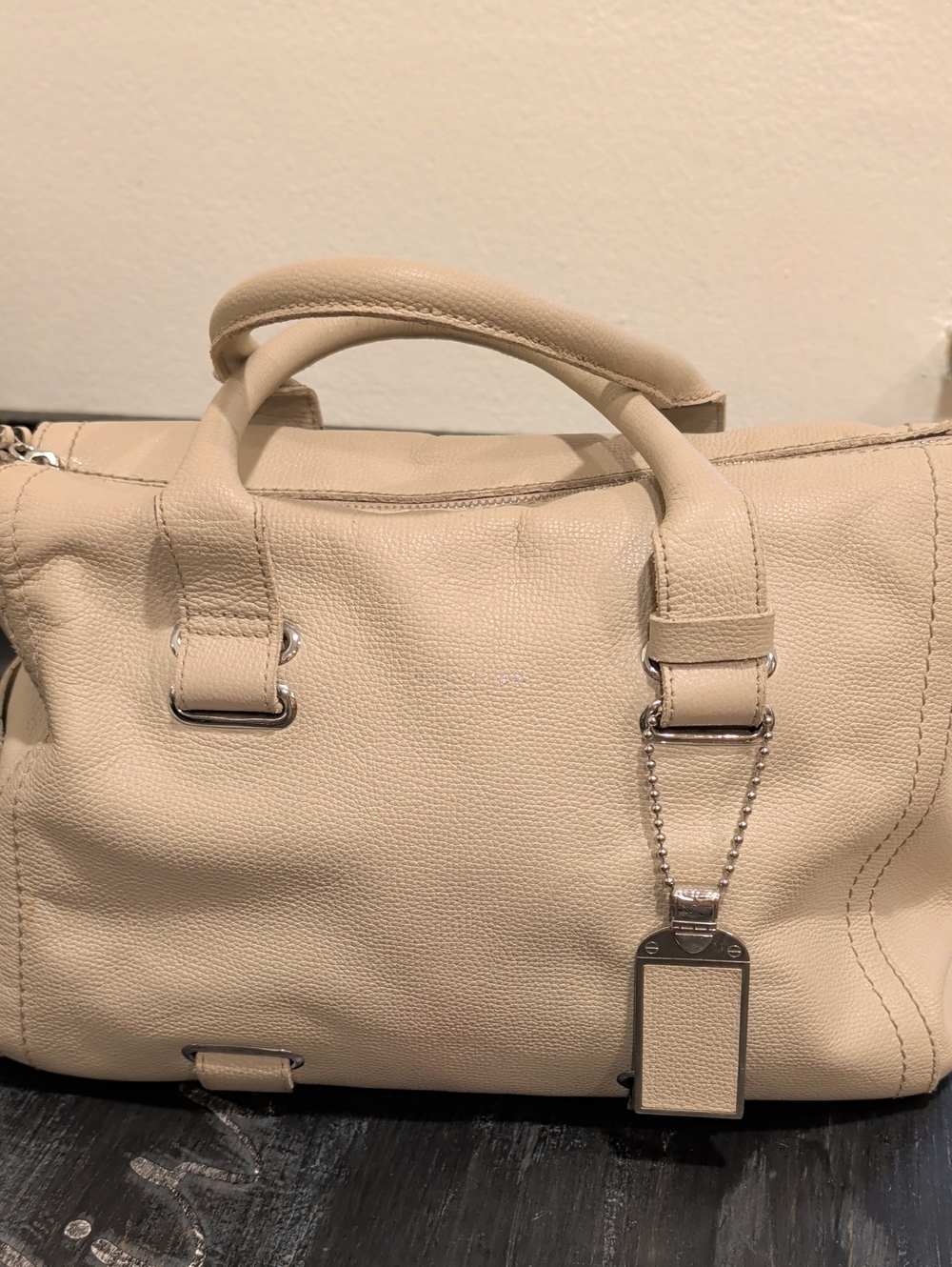 Henri Bendel Spruce Street Cream Leather Satchel Handbag - Women